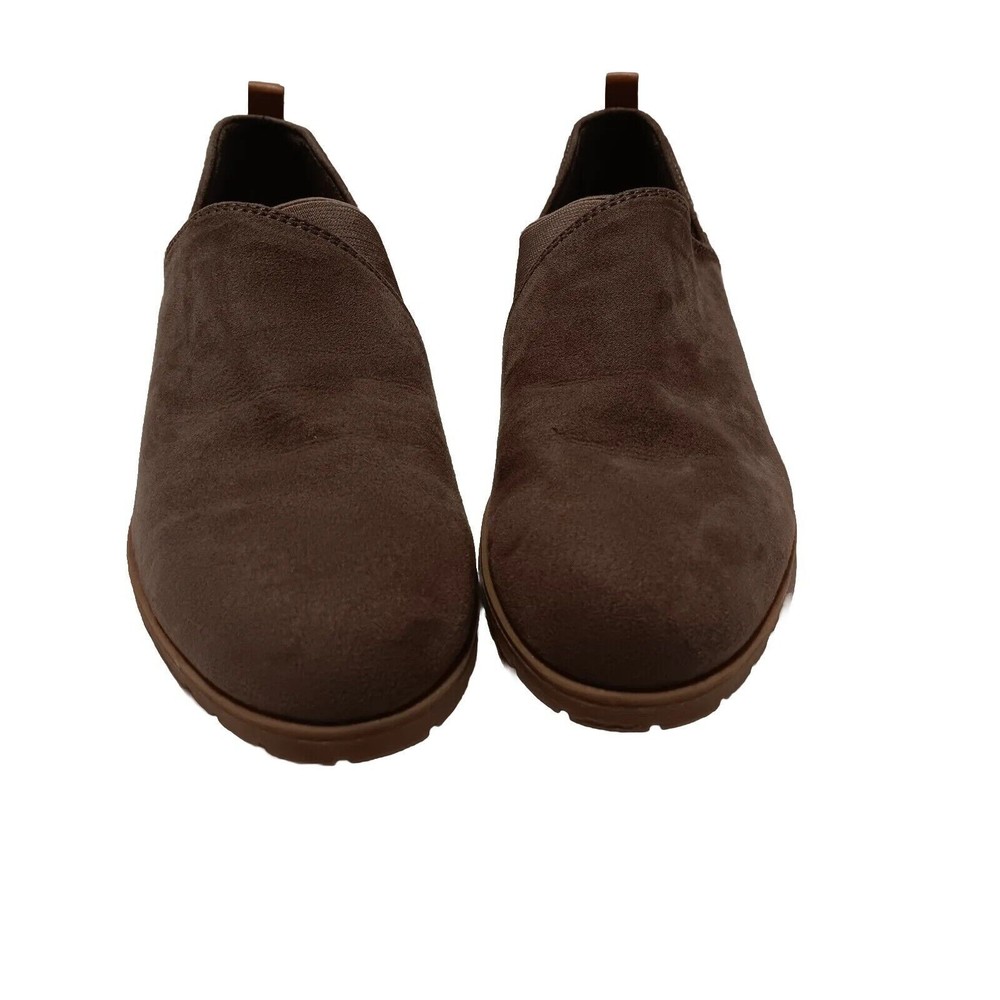 Dr. Sholls Leather Loafers Shoes Womens 8 Brown Slip On Comfort Zipper ECR-02
